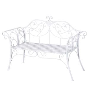 Outsunny Metal/Stee Bench-White
