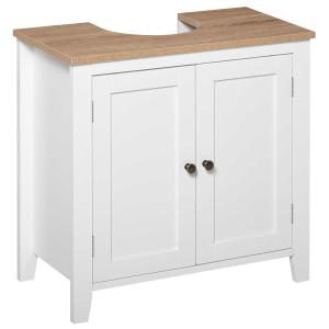 kleankin Bathroom Pedestal Under Sink Cabinet Storage Standing Unit w/ 2 Door Space Saver
