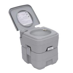 HOMCOM Portable Toilet-Grey