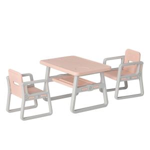 HOMCOM Toddlers 3-Piece HDPE Table & Chairs Set
