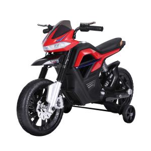 HOMCOM Ride On Kids Electric Motorbike Scooter 6V Battery Powered w/ Brake Reverse Lights and Music Red