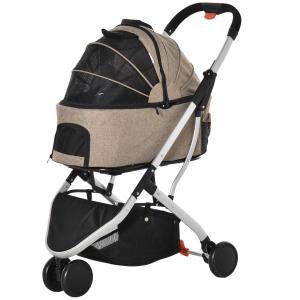 PawHut Detachable Pet Stroller 2-In-1 Foldable Dog Cat Travel Carriage Carrying Bag