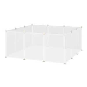 PawHut Pet Playpen DIY Small Animal Cage Fence 12 Panels for Kitten Bunny Chinchilla