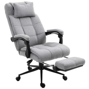Vinsetto Ergonomic Office Chair Adjustable Height Rolling Swivel w/Armrest Light Grey