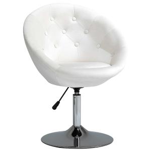 HOMCOM Dining Height Bar Stool Tufted Fabric Adjustable Height Armless Swivel Seat