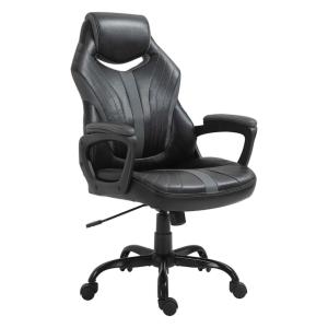 Vinsetto Gaming Chair Swivel Home Office Computer Racing Gamer Desk Chair, Black Grey