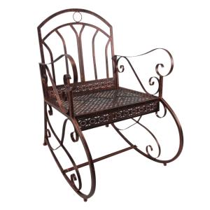 Outsunny Iron Rocking Chair-Bronze