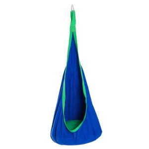 HOMCOM Children's Canvas Hanging Swing Pod Chair Blue