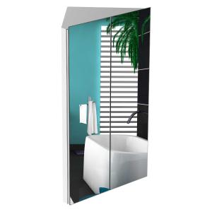 kleankin Stainless Steel Wall Mounted Corner Bathroom Mirror Cabinet
