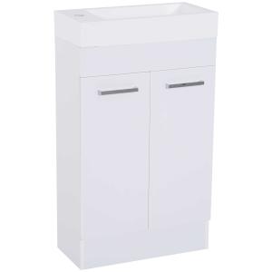Kleankin Under Sink Bathroom Vanity Unit Ceramic Basin Sink Cloakroom Storage Cabinet Home Furniture - White