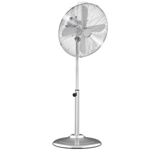HOMCOM® Standventilator Lüfter Höhenverstellbar 3 Geschwindigkeitsstufen Stahl Silber