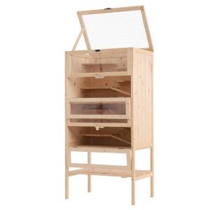 PawHut® Hamsterkäfig Kleintierkäfig Nagerkäfig Mäusekäfig Tannenholz