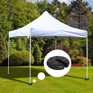 Outsunny® 4 tlg. Pavillon Standfuß Gewicht Partyzelt Pavillongewicht befüllbar bis 5 kg HDPE-Kunststoff Schwarz Ø25 x 6 cm