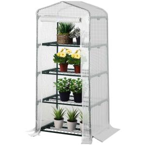 Outsunny® Gewächshaus Innenhof Balkon warmer Mini-Tragbarer Metallrahmen