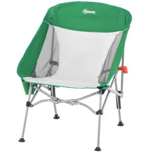 Outsunny campingstoel klapstoel draagtas outdoor belastbaar tot 150 kg groen + zilver