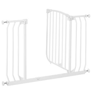 HOMCOM® Türgitter Treppengitter für 6-24 monatliche Kinder 97-108 cm breit erweiterbar Weiß