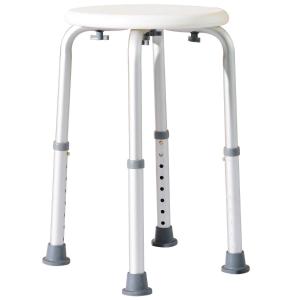 HOMCOM® Duschhocker Badestuhl Badehocker rund 8-fach höhenverstellbar