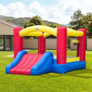 HOMCOM® Hüpfburg XXL mit Rutsche Spielburg aufblasbar bunt (366 x 274 x 183 cm)