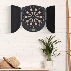 HOMCOM® Elektronische Dartscheibe Dartboard Dart-set mit 6 Darts Schwarz+Orange 8 Spieler