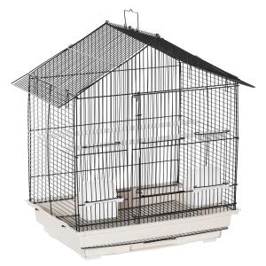 PawHut® Papageienkäfig Vogelkäfig Vogelhaus Vogelvoliere für Papagei mit 2 Futternäpfe Weiß