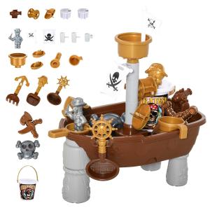 HOMCOM® Kinder Sandspielzeug Sandkastentisch mit 26-tlg. Zubehör Spieltisch 3 Jahren PP