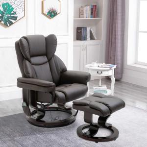 HOMCOM Massagesessel mit Fußhocker | Heizfunktion | 135° Neigung | 79 x 82 x 101 cm | Braun