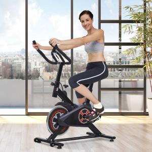 HOMCOM® Indoor Fahrradtrainer Fitnessfahrrad Stufenlos Widerstand Home Gym Stahl