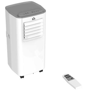 HOMCOM Mobiele airconditioner 4 standen airconditioner met afstandsbediening 24-uurs timer ABS