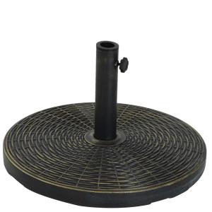 Outsunny® Sonnenschirmständer Schirmhalter Schirmfuß 25 kg Rattanoptik Ø35/Ø38/Ø48 mm Antik Bronze Ø53 x 30 cm
