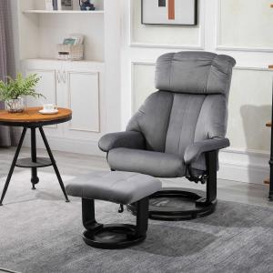 HOMCOM® Massagesessel mit Hocker Heizfunktion 76 x 80 x 102 cm Grau