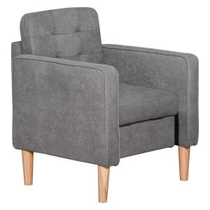 HOMCOM® Einzelsessel Relaxsessel mit Stauraum Polstersessel Sofa Holzfüße Polyester