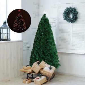 HOMCOM Weihnachtsbaum künstlicher Christbaum Tannenbaum LED Lichtfaser Baum mit Metallständer, Glasfaser-Farbwechsler, grün, 150 cm