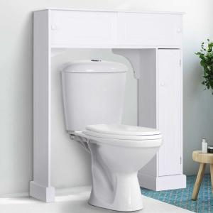 HOMCOM® Toilettenregal Toilettenschrank Überbauschrank Anti-Kipp Viel Stauraum MDF Weiß 89 x 23 x 104 cm