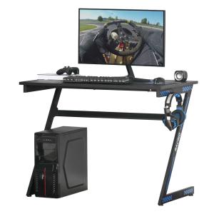 Computertafel speeltafel PC tafel computer ergonomisch staal MDF zwart