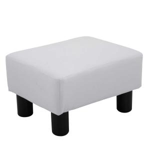 HOMCOM® Fußhocker Sitzhocker Chesterfield aus Kunstleder weiß
