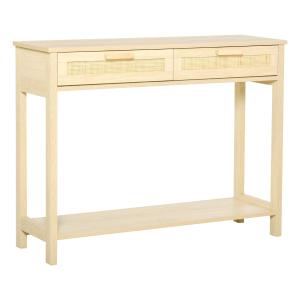 Consoletafel bijzettafel met 2 lades dressoir rotan design MDF