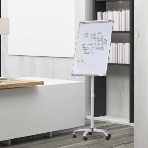 Vinsetto® Whiteboard Magnetisch an Rollen Höhenverstellbar Trocken Abwischbar Stiftablage