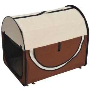 PawHut® Hundetransportbox, faltbar, Größe XL - 81x56x66 cm, kaffeebraun-creme