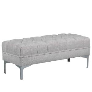 HOMCOM® Sitzbank Polsterbank Sitztruhe Truhenbank Flur Retro Leinen Metallfüße Grau