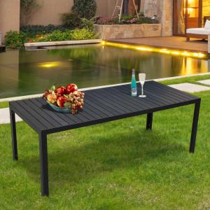 Outsunny® Gartentisch Terrasse WPC Aluminium schwarz