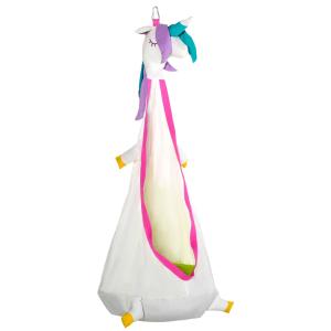 Outsunny® Hängehöhle Kinder Hängesessel Kinderhängesitz mit Sitzkissen Baumwolle Weiß+Rosa