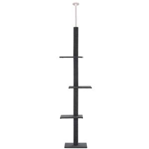 PawHut® Katzenbaum Wandmontierter Kratzbaum Kletterbaum Höhenverstellbar Grau