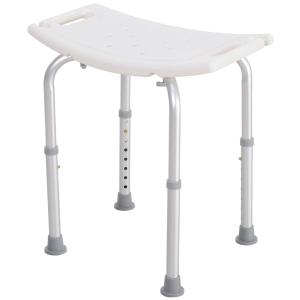 HOMCOM® Duschhocker Duschstuhl Badehocker Badesitz rechteckig 8-fach Höhenverstellbar