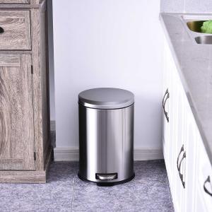 HOMCOM® Mülleimer Treteimer 20 L Abfalleimer mit Inneneimer Soft Schließen Edelstahl PP Ø29,2 x H44 cm