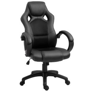 HOMCOM Racing PU Leather Office Chair-Black