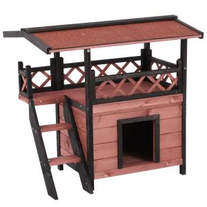 PawHut Maisonette Pet House 77Lx55Wx73H cm-Brown