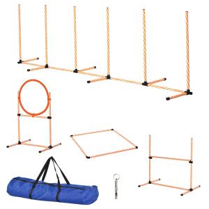 PawHut Pet Agility Training Equipment Dog Play Run Jump Hurdle Obedience Training Set