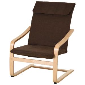 HOMCOM relaxstoel fauteuil met armleuningen linnen bekleding houten frame bruin