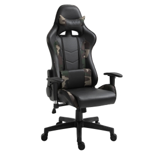 Vinsetto Massage Bürostuhl Gaming Stuhl Ergonomisch Drehstuhl Schwarz Camouflage