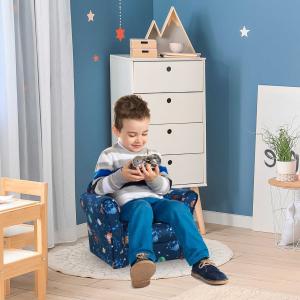 Fotel dziecięcy sofa dziecięca sofa dla dzieci mini sofa fotel poliester niebieski